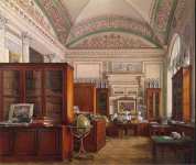 Hau Edward Petrovich Interiors of the Winter Palace. The Library of Emperor Alexander II - Hermitage